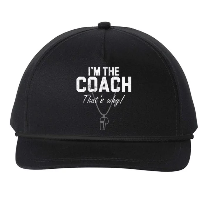 I'm The Coach That's Why Funny Whistle Snapback Five-Panel Rope Hat