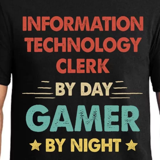 Information Technology Clerk By Day Gamer By Night Gift Pajama Set