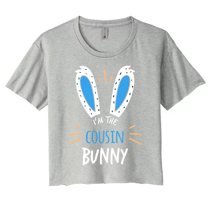 I'm The Cousin Bunny Matching Family Easter Sunday Gift Women's Crop Top Tee