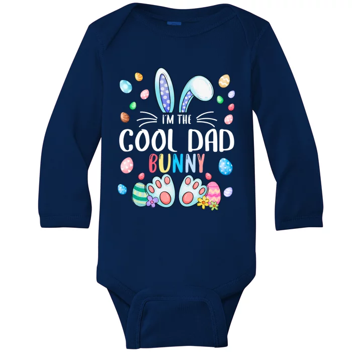 I'm The Cool Dad Bunny Ears Easter Day Family Matching Funny Gift Baby Long Sleeve Bodysuit