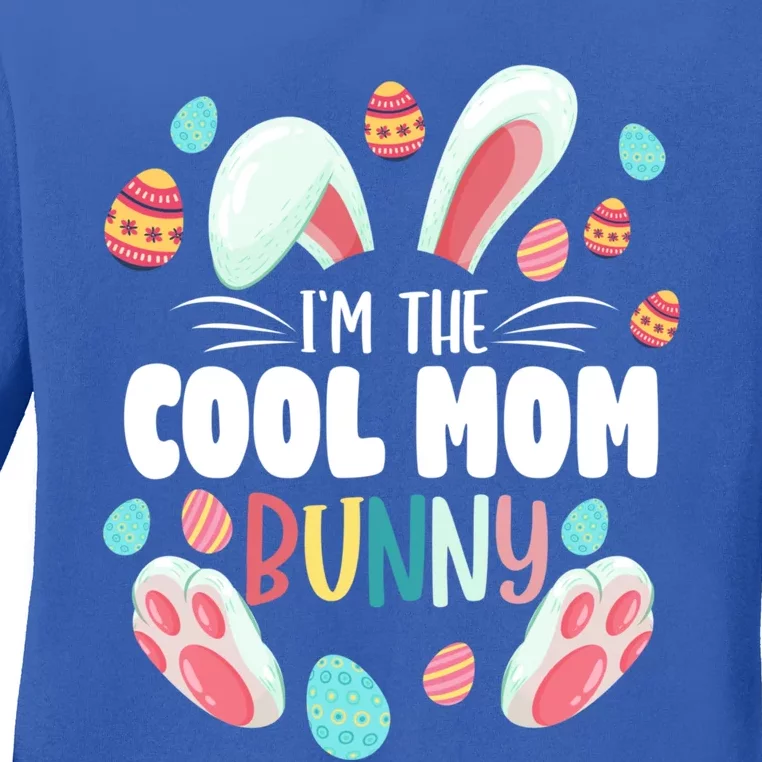 I'm The Cool Mom Bunny Matching Family Easter Party Funny Gift Ladies Long Sleeve Shirt