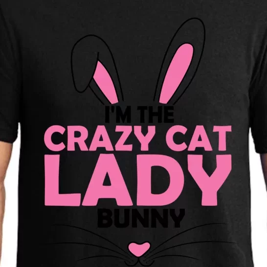 I'm The Crazy Cat Lady Bunny Graphic Cute Easter Day Costume Funny Gift Pajama Set