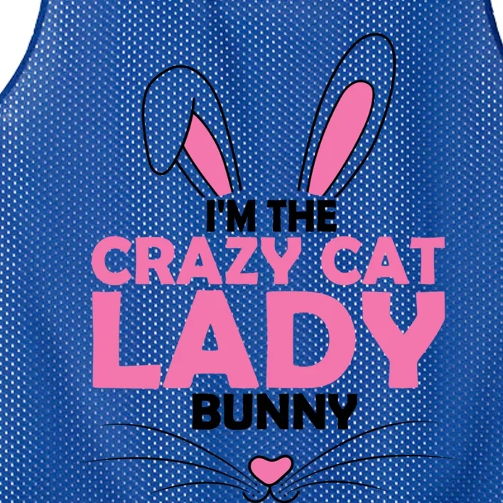 I'm The Crazy Cat Lady Bunny Graphic Cute Easter Day Costume Funny Gift Mesh Reversible Basketball Jersey Tank