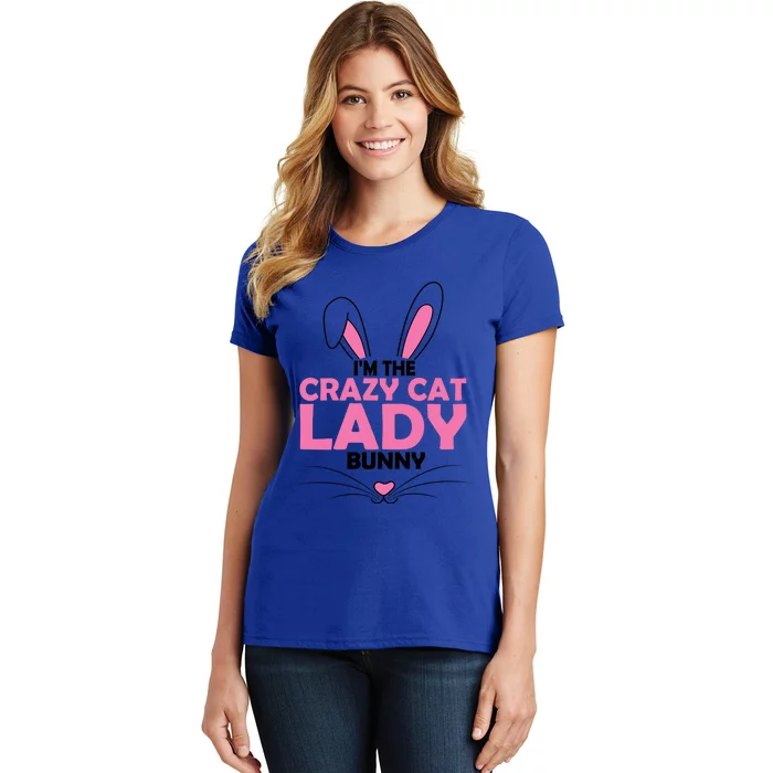 I'm The Crazy Cat Lady Bunny Graphic Cute Easter Day Costume Funny Gift Women's T-Shirt