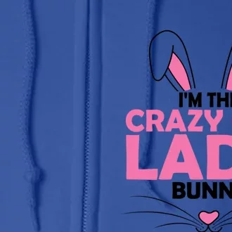 I'm The Crazy Cat Lady Bunny Graphic Cute Easter Day Costume Funny Gift Full Zip Hoodie