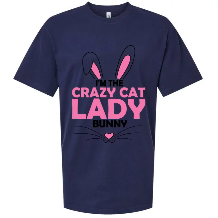 I'm The Crazy Cat Lady Bunny Graphic Cute Easter Day Costume Funny Gift Sueded Cloud Jersey T-Shirt