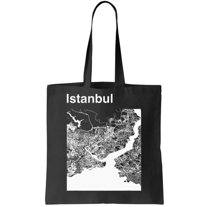 Istanbul Turkey Classic City Map Graphic Tote Bag