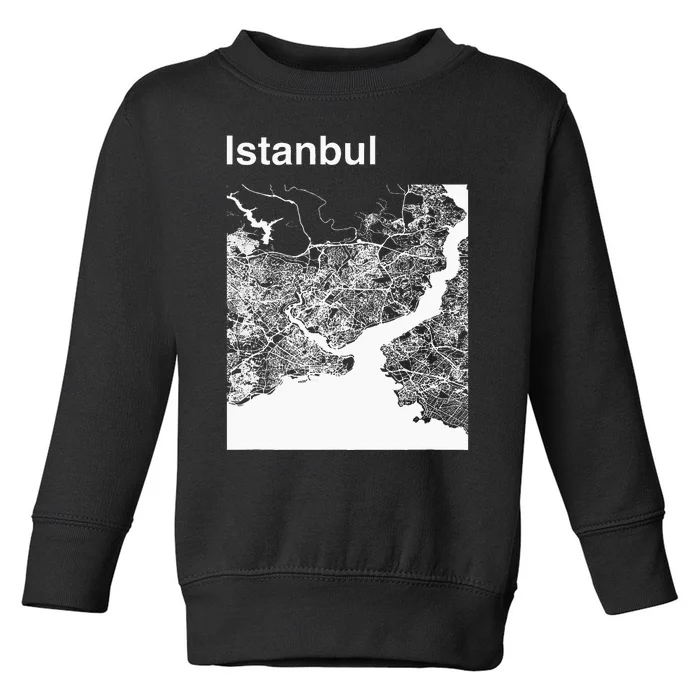 Istanbul Turkey Classic City Map Graphic Toddler Sweatshirt