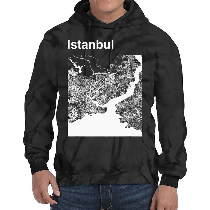 Istanbul Turkey Classic City Map Graphic Tie Dye Hoodie