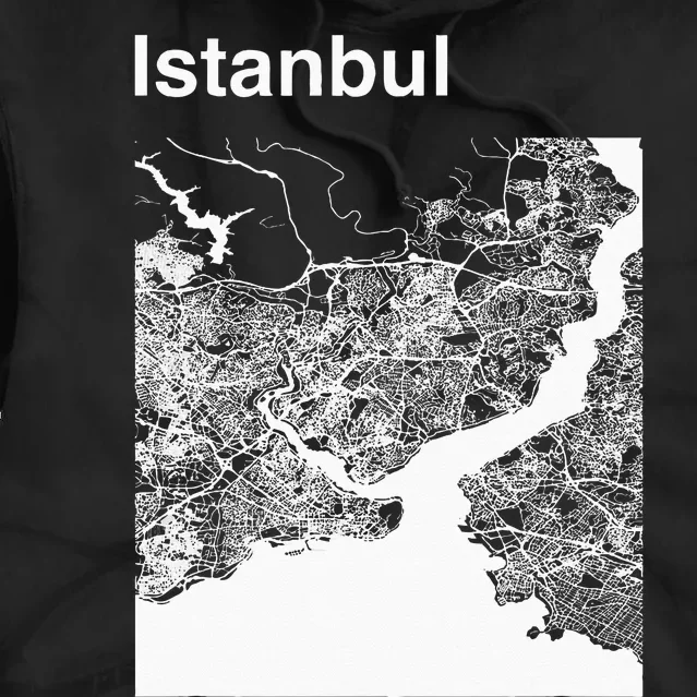 Istanbul Turkey Classic City Map Graphic Tie Dye Hoodie