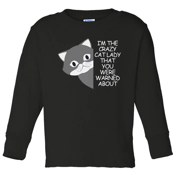 IM The Crazy Cat Lady That You Were Warned About Kamala 47 Gift Toddler Long Sleeve Shirt