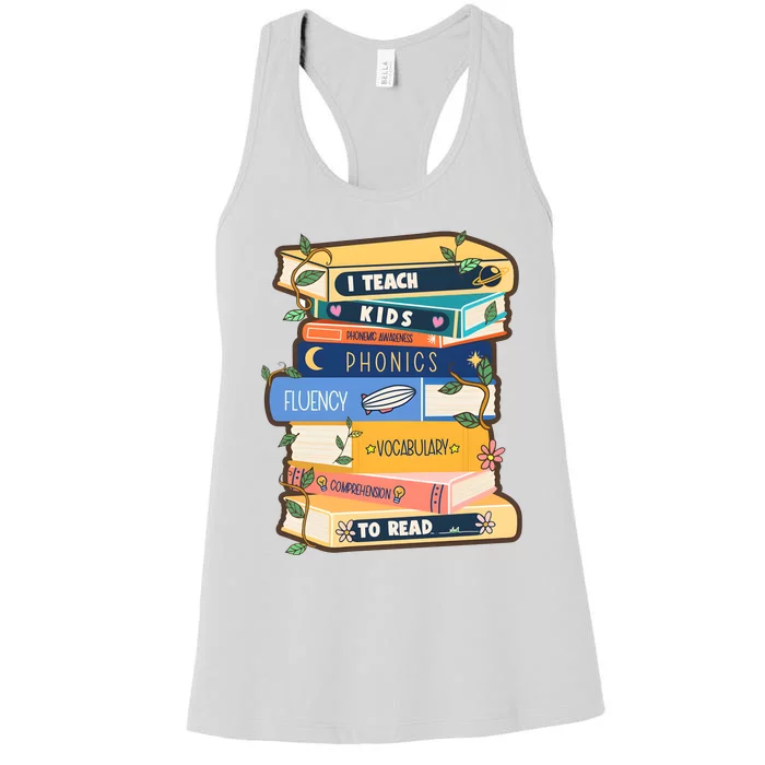 I Teach Child To Read Bookworm Women's Racerback Tank