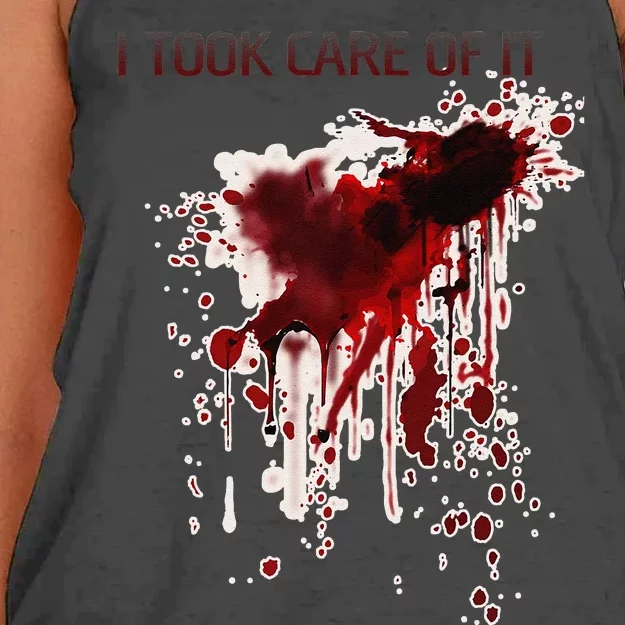 I Took Care Of It Bloody Blood Stained Horror Costume Gift Women's Knotted Racerback Tank