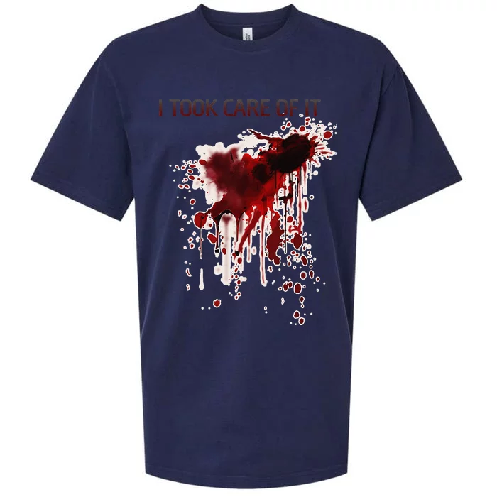 I Took Care Of It Bloody Blood Stained Horror Costume Gift Sueded Cloud Jersey T-Shirt