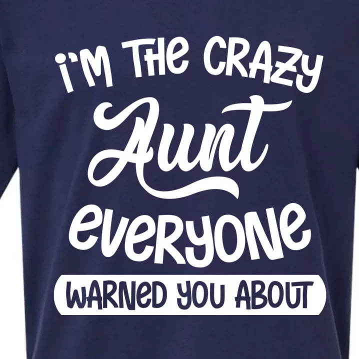 I'm The Crazy Aunt Everyone Warned You About Funny Auntie Gift Sueded Cloud Jersey T-Shirt