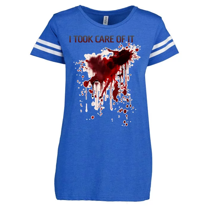 I Took Care Of It Bloody Blood Stained Horror Costume Enza Ladies Jersey Football T-Shirt