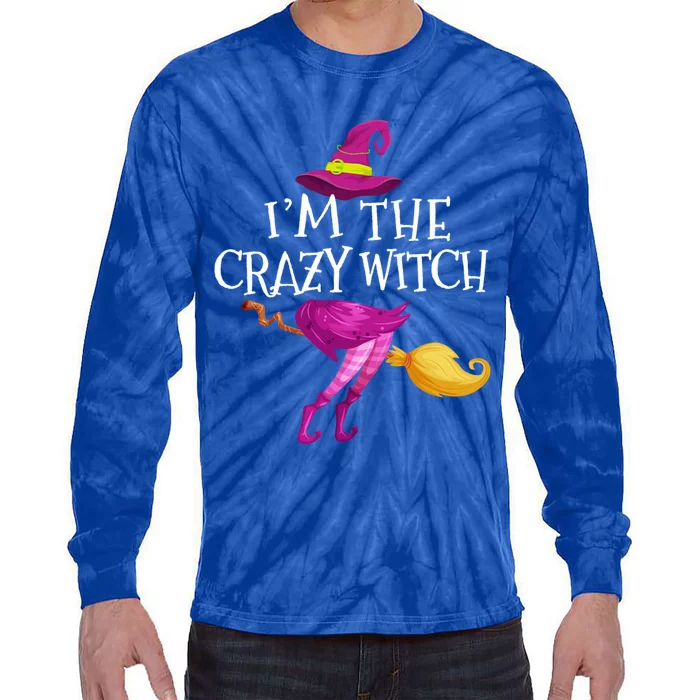 Im The Crazy Witch Matching Group Halloween Gift Tie-Dye Long Sleeve Shirt