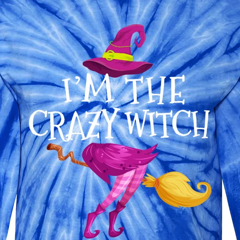 Im The Crazy Witch Matching Group Halloween Gift Tie-Dye Long Sleeve Shirt