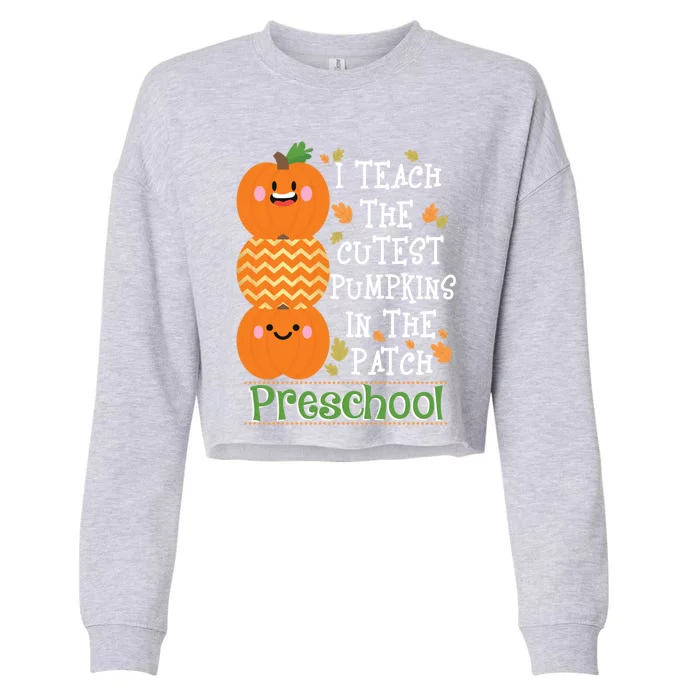 I Teach Cutest Pumpkins In Patch Preschool Halloween Teacher Meaningful Gift Cropped Pullover Crew