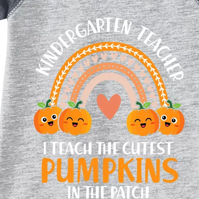 I Teach Cutest Pumpkins Kindergarten Teacher Halloween Infant Baby Jersey Bodysuit