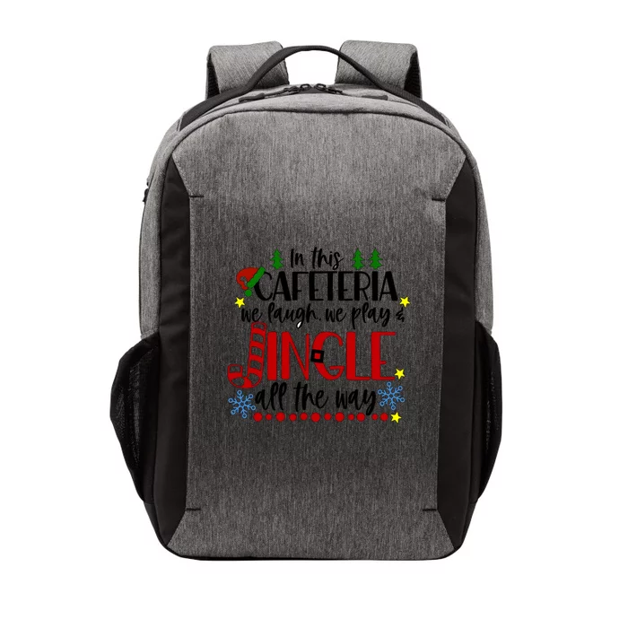 In This Cafetria We Laugh We Play School Lunch Lady Christmas Vector Backpack