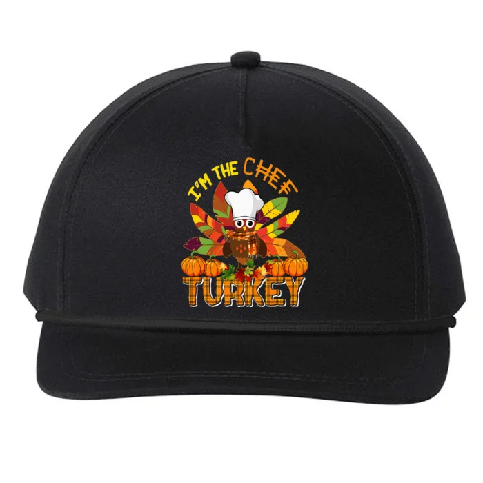 IM The Chef Turkey Thanksgiving Turkey Plaid Fall Pumpkins Snapback Five-Panel Rope Hat