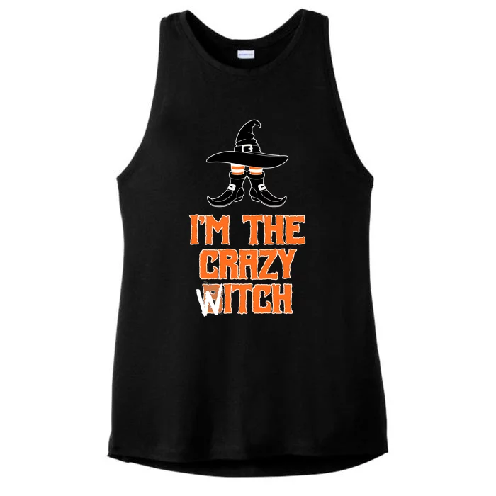 I’M The Crazy Witch ’S Halloween Saying Top Gift Ladies Tri-Blend Wicking Tank