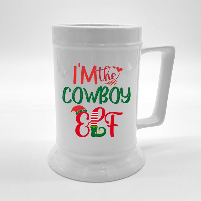 IM The Cow Elf Matching Group Family Christmas Pajama Great Gift Front & Back Beer Stein