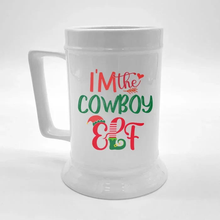 IM The Cow Elf Matching Group Family Christmas Pajama Great Gift Front & Back Beer Stein