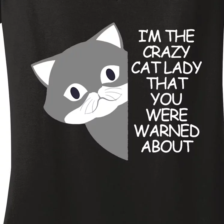 IM The Crazy Cat Lady That You Were Warned About Kamala 47 Women's V-Neck T-Shirt