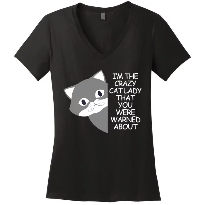 IM The Crazy Cat Lady That You Were Warned About Kamala 47 Women's V-Neck T-Shirt