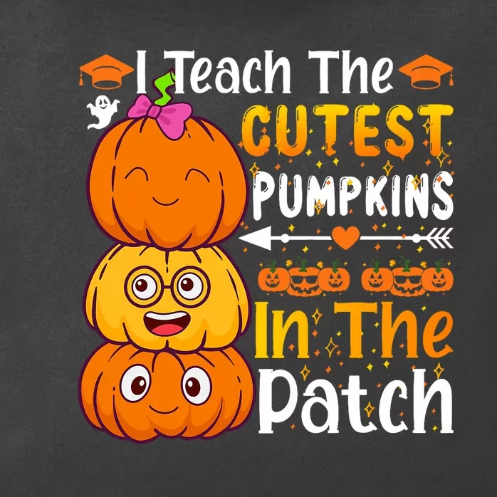 I Teach Cutest Pumpkins In Patch Teacher Halloween Zip Tote Bag