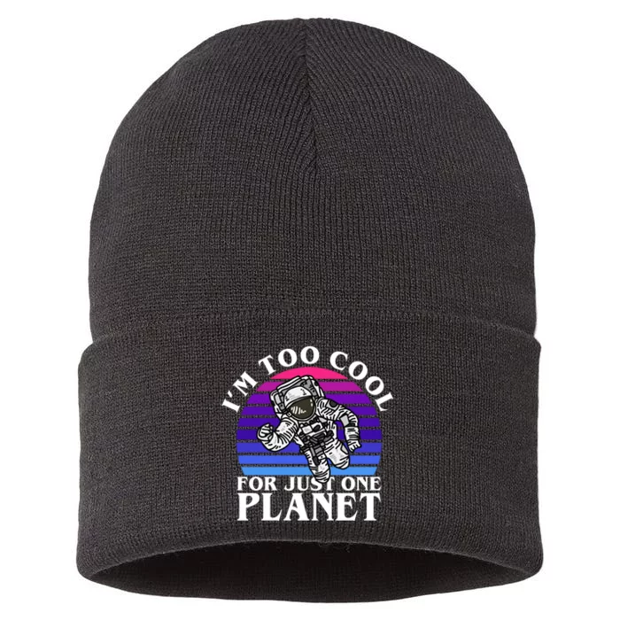 I'm Too Cool For Just One Planet Astronaut Sustainable Knit Beanie