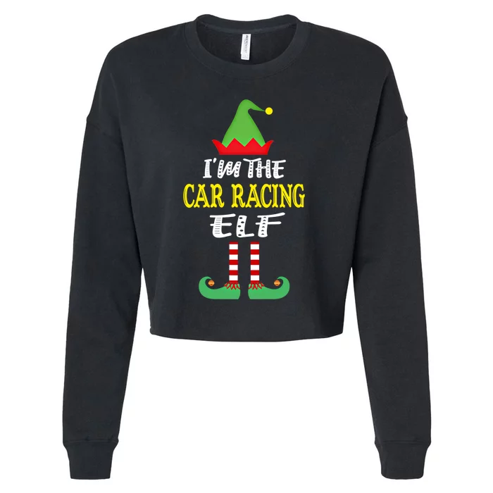 IM The Car Racing Elf Group Matching Family Christmas Gift Cropped Pullover Crew