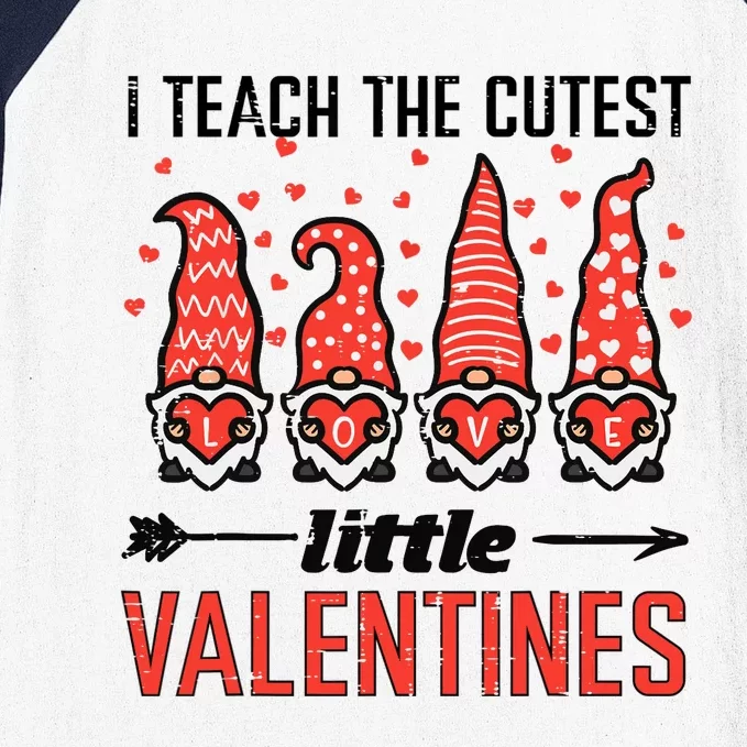 I Teach Cutest Little Valentines Gnomes Love Teacher Wo Baseball Sleeve Shirt