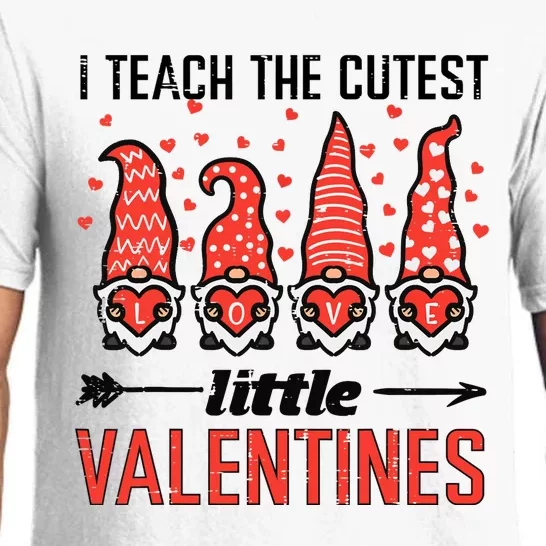 I Teach Cutest Little Valentines Gnomes Love Teacher Wo Pajama Set