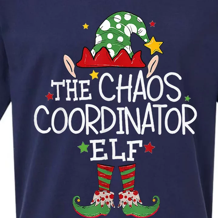 I'm The Chaos Coordinator Elf Funny Christmas Matching Elf Sueded Cloud Jersey T-Shirt