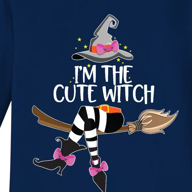 Im The Cute Witch Halloween Matching Group Costume Baby Long Sleeve Bodysuit