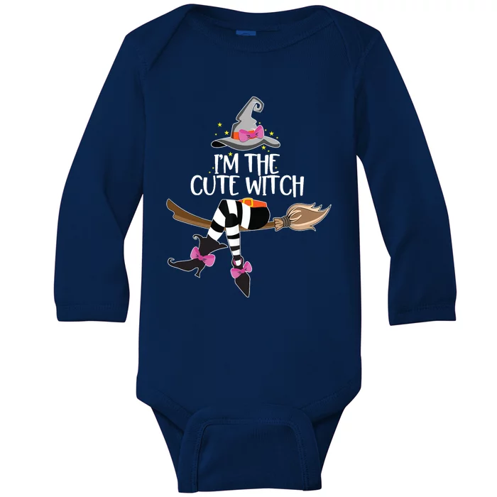 Im The Cute Witch Halloween Matching Group Costume Baby Long Sleeve Bodysuit