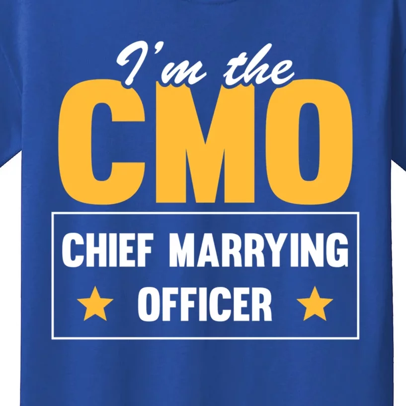 I’m The Cmo Chief Marrying Officer Funny Marriage Officiant Gift Kids T-Shirt