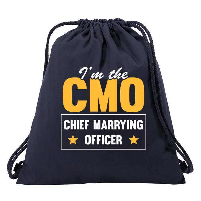 I’m The Cmo Chief Marrying Officer Funny Marriage Officiant Gift Drawstring Bag