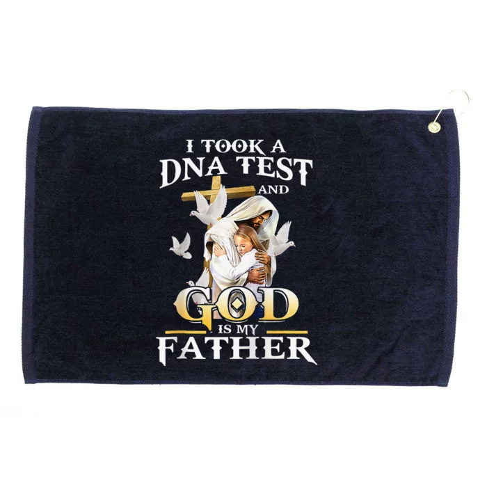 I Took Dna Test And God Is My Far Christian Fars Day Grommeted Golf Towel