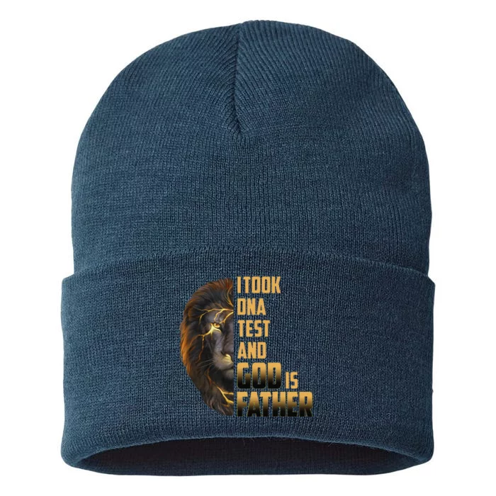 I Took DNA Test God Is My Father Father's Day Christian Sustainable Knit Beanie