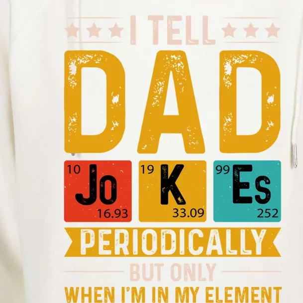 I Tell Dad Jokes Periodically Retro Style 70s FatherS Day Gift Womens Funnel Neck Pullover Hood