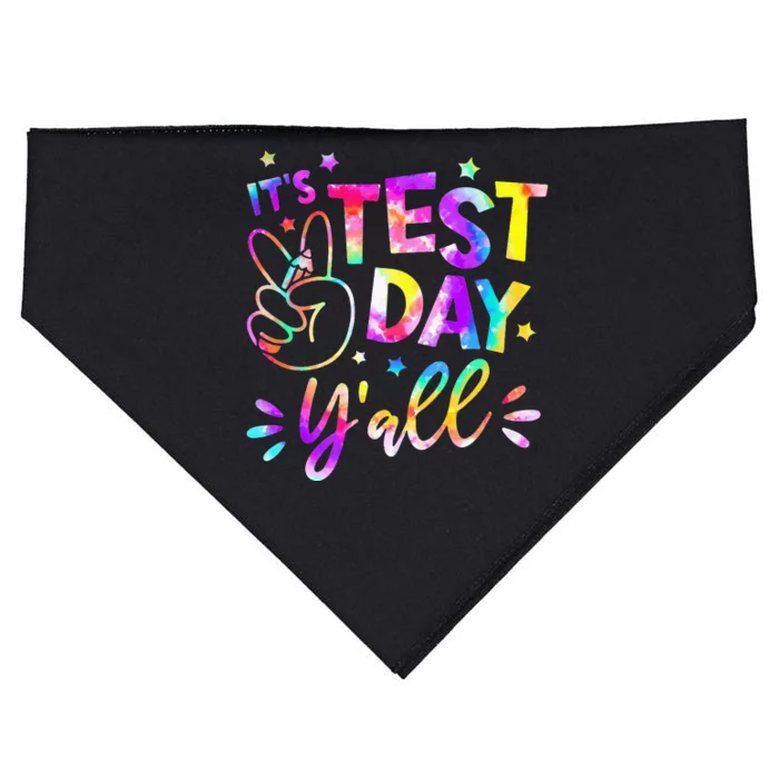 It's Test Day Y'all Tie Dye Students Teacher Test Day Gifts USA-Made Doggie Bandana