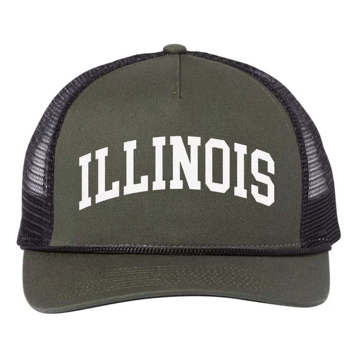 Illinois Throwback Design Classic Retro Rope Trucker Hat Cap