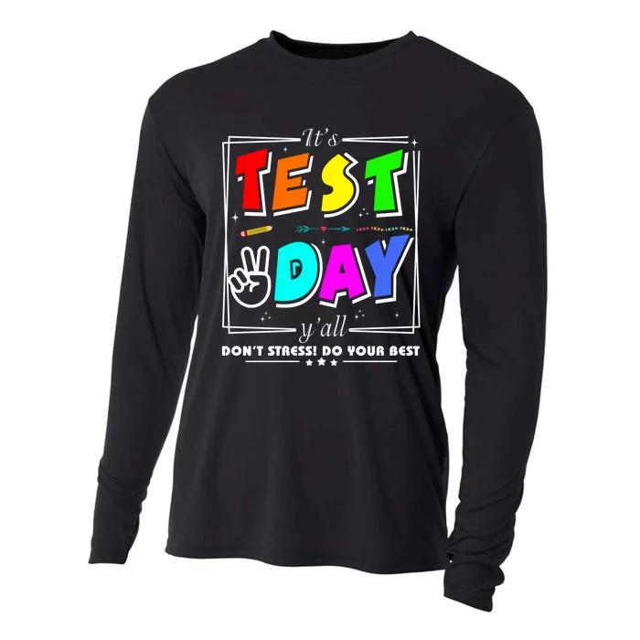 It's Test Day Yall Funny School Testing Exam Motivation Cooling Performance Long Sleeve Crew