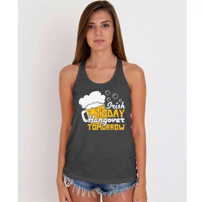 Irish To Day Hangover Tomorrow Women's Knotted Racerback Tank