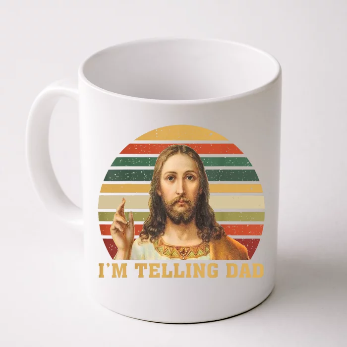 Im Telling Dad Jesus God Christian Front & Back Coffee Mug