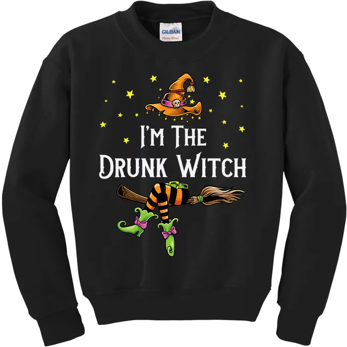 Im the Drunk Witch Halloween Matching Group Costume Kids Sweatshirt